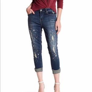 Jewel embellished Skinny Ankle Jeans